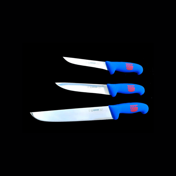 3-teiliges Metzgermesser-Set von Gilde: Ausbeiner, Schlachtermesser & Mehr | Premium Messerset für Profis