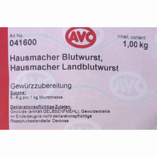 AVO Hausmacher Blutwurst Gewürzzubereitung 1kg | Blutwurstgewürz | Rotwurst