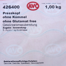 AVO Presskopf Gewürz | Presswurst | Schwartenmagen | Metzgergewürz 1kg