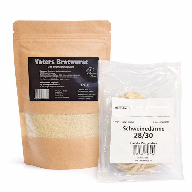 Bratwurst Set | Schweinedarm | Bratwurstgewürz | Kombi Spar Set | Bratwurst