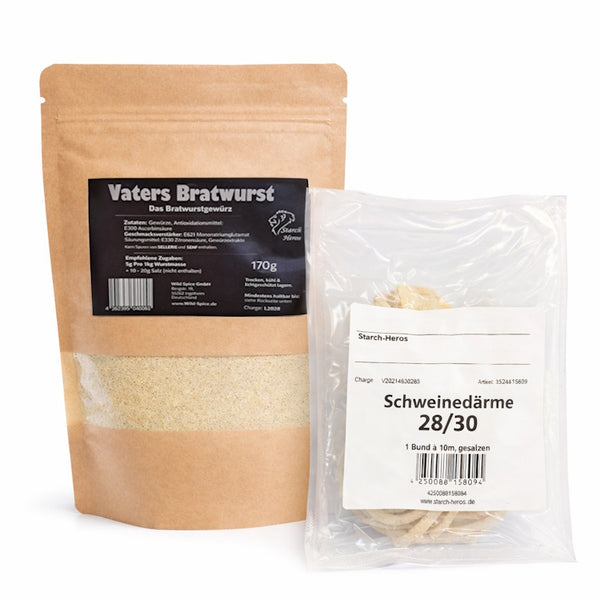 Bratwurst Set | Schweinedarm | Bratwurstgewürz | Kombi Spar Set | Bratwurst