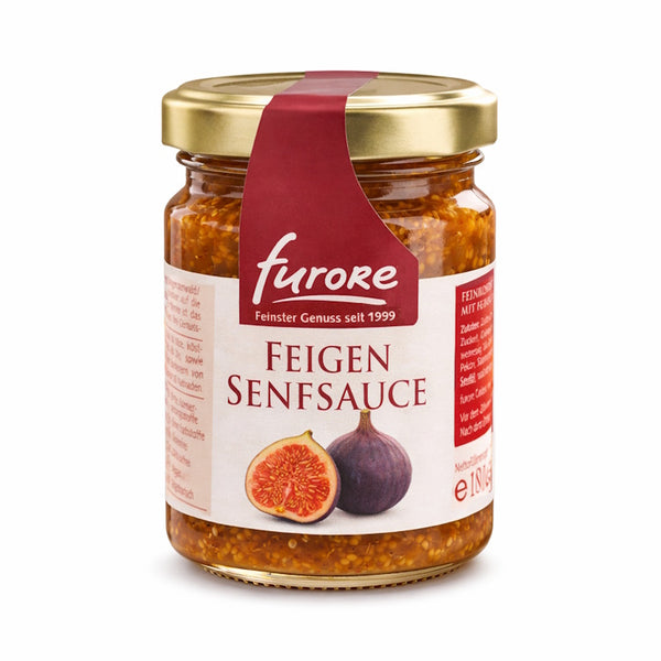 Feigen Senfsauce 180g – Fruchtig-würzige Feinkostsauce mit 26% Feigenkompott – Ideal zu Käse, Fleisch & BBQ