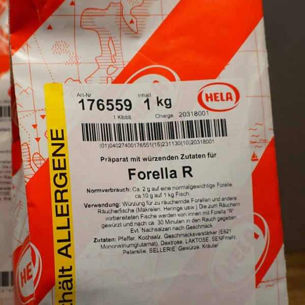 Forella R / Räucher Gewürz / Forellen Gewürz und andere Fische 1kg Neu/ OVP