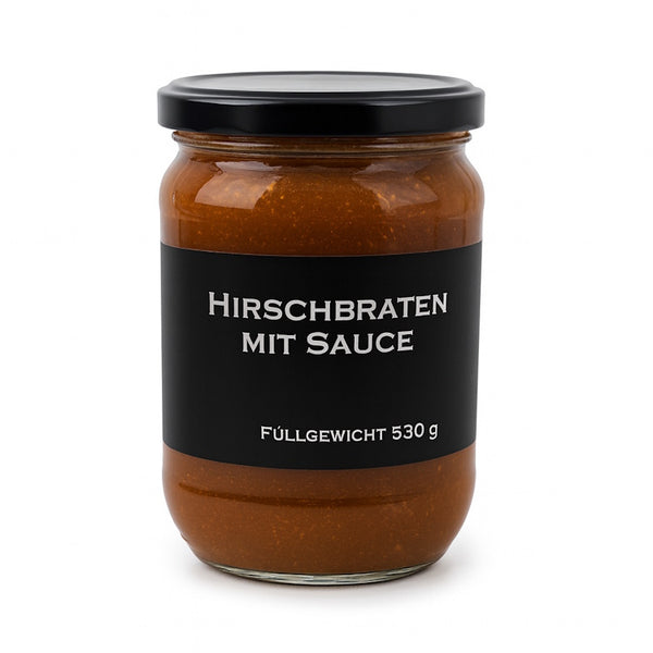 Hirschbraten mit Sauce 530g (glutenfrei)