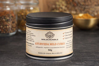 Ayurveda Mild Curry Gewürz – Mildes Curry für Gemüse, Reis & feine Currys | Wildcrumble (50g)