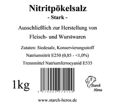 Pökelsalz 0,9% - Nitritpökelsalz für professionelle Anwendungen - Stark - 1kg