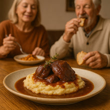 Geschmorte Schweinebäckchen in Thymian-Rotweinsauce 520g (glutenfrei)
