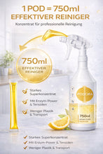 PODORA Küchenreiniger Set – Sprühflasche (750 ml) + 2 Refill Pods | Konzentrat mit Enzym-Power | Stark gegen Fett & Schmutz | Nachfüllsystem für weniger Plastik