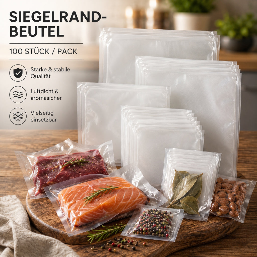 Siegelrandbeutel 100 Stück – Vakuumbeutel für Kammer-Vakuumierer – leb – Wild Spice